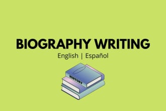 write a biography in english or spanish
