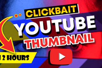 design amazing catchy clickbait youtube thumbnails in 2 hrs