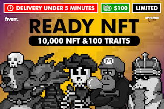 create ready 10k nft art, pixel nft with 100 traits, and offer with 100 usd