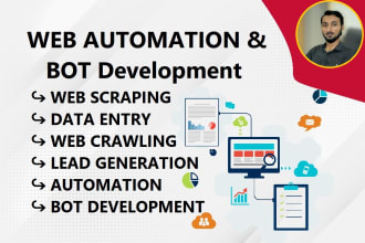 do browser automation, build web bot scraper, data scraping tool,website crawler