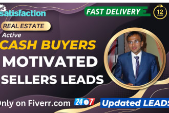 provide motivated seller, cash buyer bulk skip tracing real estate leads and llc