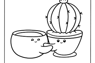 draw cute bold and easy to colors coloring book pages