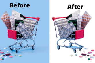 do custom amazon product background removal, and retouch for you