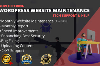 do wordpress website maintenance and wordpress support or help