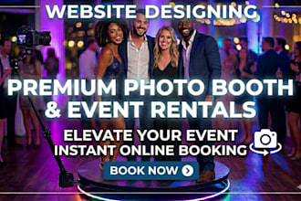 design a 360 photo booth and party rental website with online booking