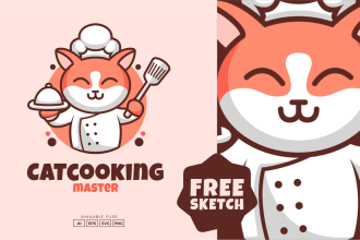design cute mascot cartoon character, animal logo for gaming