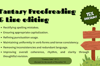 professionally line edit and proofread your fantasy or science fiction novel