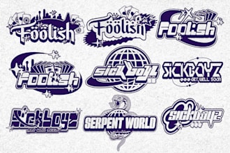 design y2k style streetwear logo