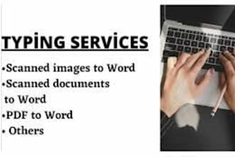 do fast typing services, PDF to word and retyping documents and pages