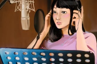female, male, kid, old korean voice over