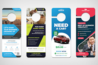 do attractive door hanger design in 24hrs