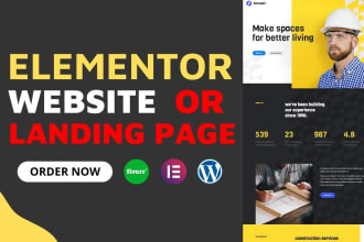 create wordpress elementor website landing page by elementor pro