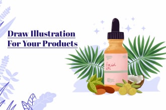 illustrate skin care and cosmetic product designs