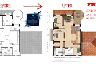 render your floor plans in photoshop