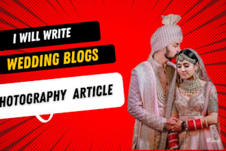 write  wedding blogs and  photography article