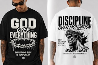 create custom graphic streetwear t shirt and logo design