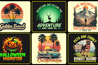 design custom retro vintage t shirt designs for your pod business