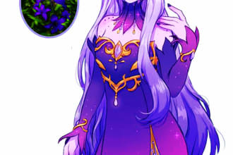 do beautiful colored anime fan art and original character