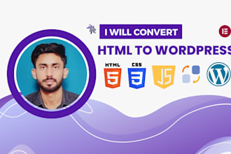 convert figma, PSD, and HTML to wordpress using elementor