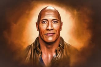 draw face portrait oil painting and digital art conversion