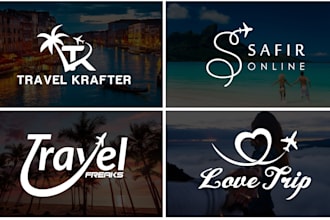 design travel hotel vacation agency and resort logo design