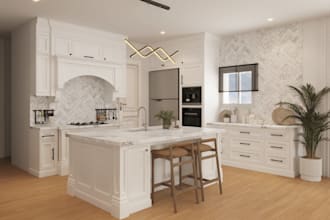 design 3d architectural interior house model, kitchen, bathroom, bedroom render