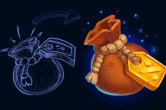 create hight quality 2d game art props, assets, items, icons
