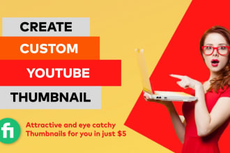 design eye catchy attractive youtube thumbnail for you