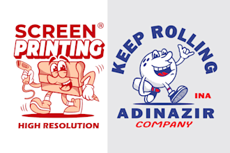 create simple retro vintage cartoon character