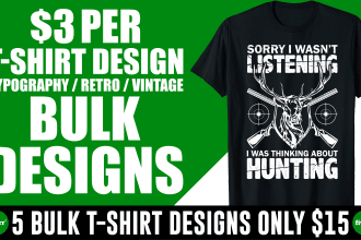 do bulk t shirt designs for merch or teespring