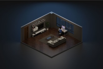 make 3d isometric room