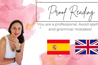 thoroughly proof read of your text in english or spanish