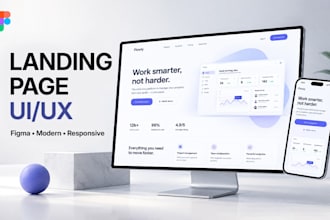 create landing page UI design and website template design