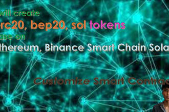 create erc20, bep20, sol, trc20 tokens and smart contracts