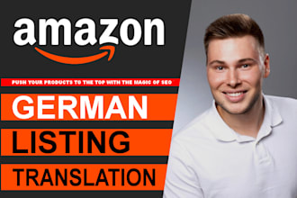 translate amazon fba product listing and description to german with SEO