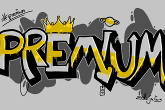 create a graffiti art with the word you want
