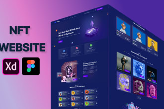 create a unique nft website UI design in figma, xd, PSD