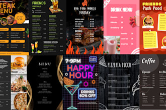 design restaurant menu card food menu flyer, poster, banner