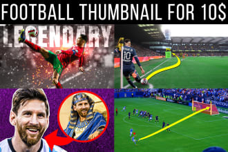 design eye catchy football or soccer youtube thumbnails