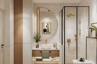 bathroom design with 3d rendering