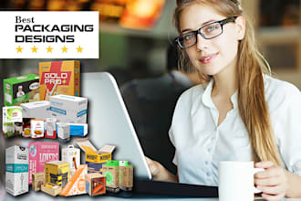 do packaging box, label,  product, box design with die cut