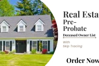 pull real estate pre probate deceased owner list