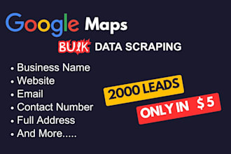 scrape bulk google map data for lead generation, b2b data extraction