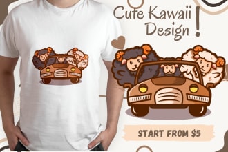 make cute custom t shirts design kawaii style cartoon