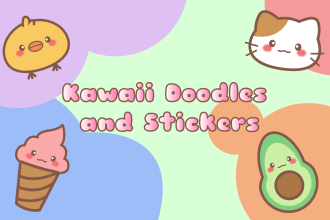 draw cute kawaii doodle and stickers of anything you like