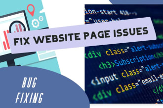 fix bugs in the website pages using HTML, css3, js, PHP