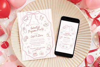 design etsy digital products invitation cards in canva  for you