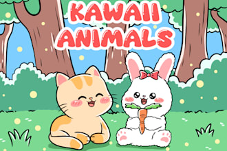 draw kawaii chibi, cartoon or cute logo for business