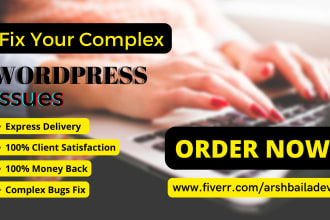 fix wordpress errors, fix bug, fix issues and woocommerce errors