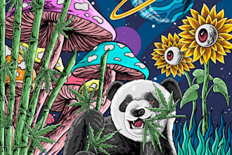 create amazing art of psychedelic, stoner, trippy, cover